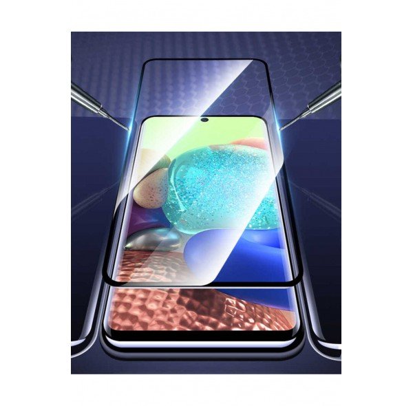 Galaxy A35 JoieCreatif Kenarları Kırılmaya Dayanıklı Cam Ekran Koruyucu-Siyah