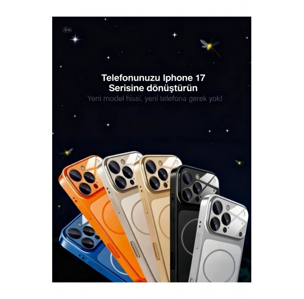 Apple iPhone 16 Pro Max Uyumlu Kılıf 17 Pro Max Görünümlü Tasarım MagSafe'li Kamera Korumalı Kapak