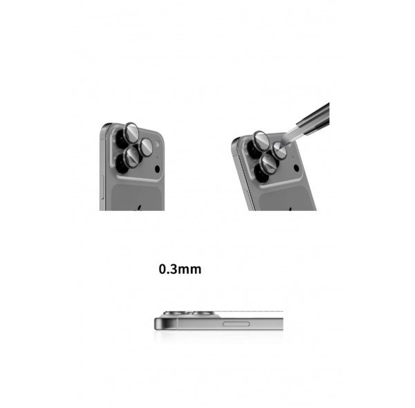 iPhone 17 Pro Max Kamera Koruyucu Lens 9H Safir Kaplama HD Netlik