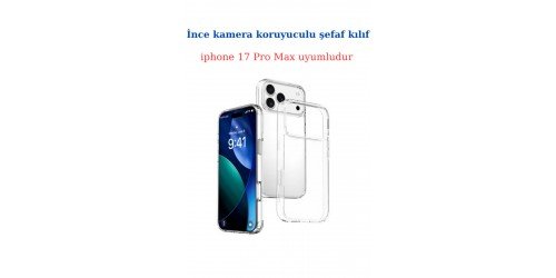 apple iphone 17 Pro Max Uyumlu Ince Şefaf Kamera Çerçeve Koruyucu Telefon Kılıfı