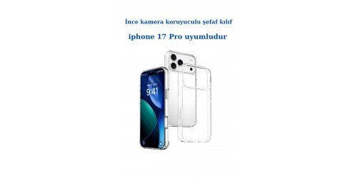 apple iphone 17 Pro Uyumlu Ince Şefaf Kamera Çerçeve Koruyucu Telefon Kılıfı
