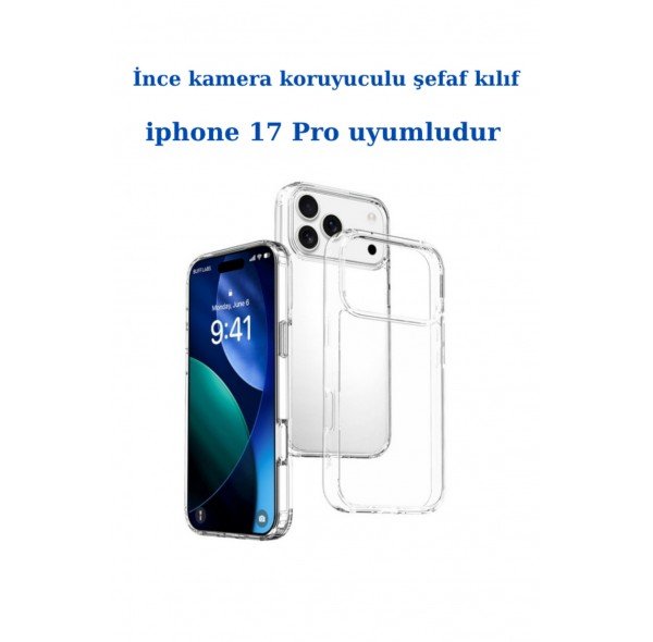 apple iphone 17 Pro Uyumlu Ince Şefaf Kamera Çerçeve Koruyucu Telefon Kılıfı