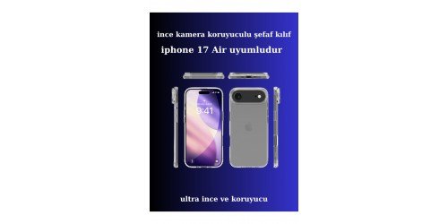 Apple iphone 17 Air Uyumlu Ince Şefaf Kamera Çerçeve Koruyucu Telefon Kılıfı