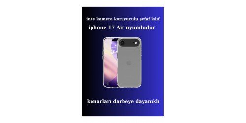 Apple iphone 17 Air Uyumlu Ince Şefaf Kamera Çerçeve Koruyucu Telefon Kılıfı