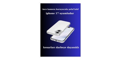 apple iphone 17 Uyumlu Ince Şefaf Kamera Çerçeve Koruyucu Telefon Kılıfı