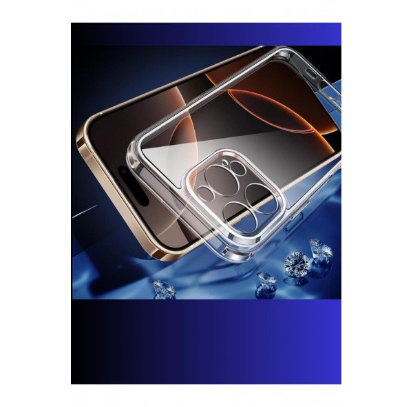 İphone 16 Pro Max Uyumlu Ince Şefaf Kamera Çerçeve Koruyucu Telefon Kılıfı