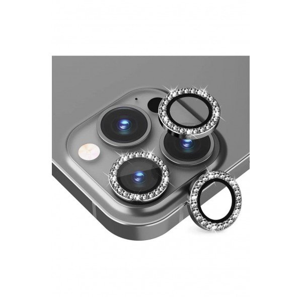 Apple iPhone 12 Pro Taşlı Safir Kamera Lens Koruyucu