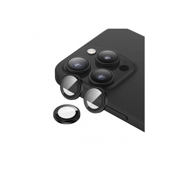 Apple iPhone 15 PRO MAX Safir Kamera Lens Koruyucu SİYAH