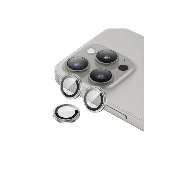 Apple iPhone 15 PRO MAX Safir Kamera Lens Koruyucu TİTANYUM
