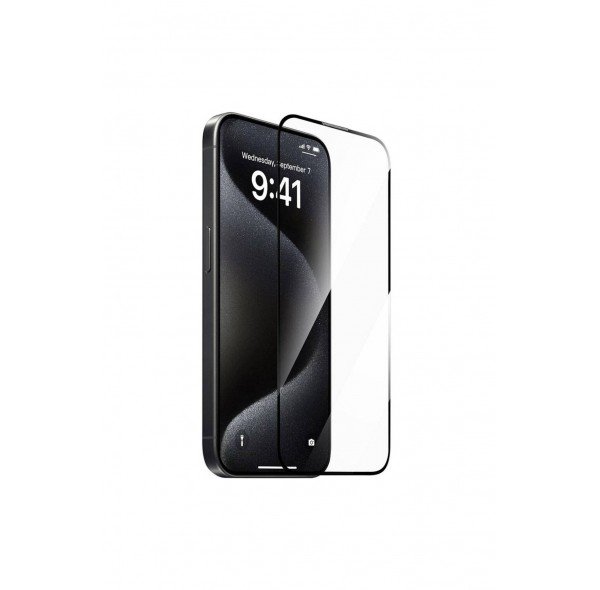 Apple iPhone 15 Pro Max Şeffaf Pürüzsüz Temperli Cam Ekran Koruyucu