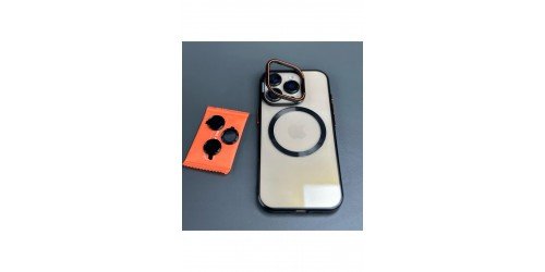 İPHONE 16 PRO MAX METAL ÇERÇEVELİ KAMERA LENSLİ VE STANDLI PREMİUM KILIF