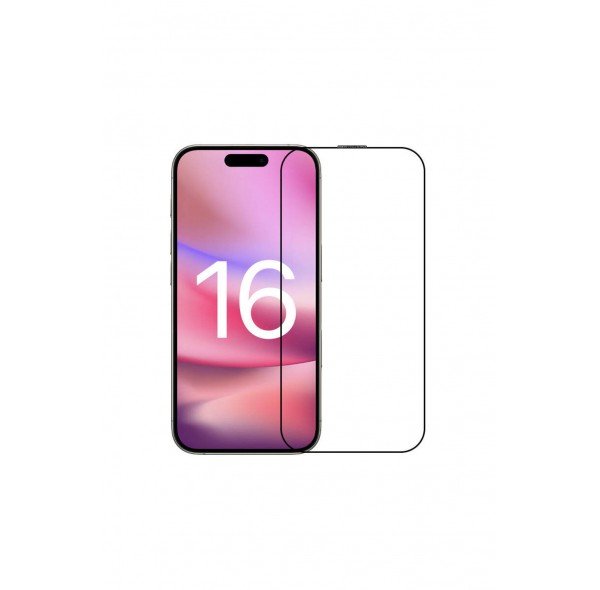 Apple iPhone 16 Kenarları Kırılmaya Dayanıklı Cam Ekran Koruyucu