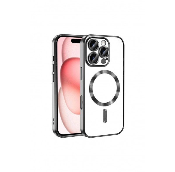 İPHONE 14 Pro Max Magsafe Destekli 360 Koruma & Kamera Lens Koruyuculu Premium Şeffaf Kılıf