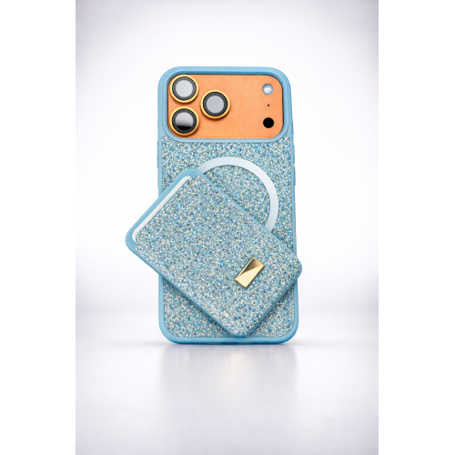 İphone 17 Pro MagSafe Uyumlu Taşlı Telefon Kılıfı + Kartlık Seti Lüks Dokunuş, Günlük Konfor