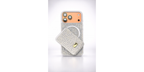 İphone 17 Pro MagSafe Uyumlu Taşlı Telefon Kılıfı + Kartlık Seti Lüks Dokunuş, Günlük Konfor