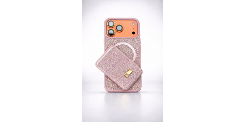 İphone 17 Pro MagSafe Uyumlu Taşlı Telefon Kılıfı + Kartlık Seti Lüks Dokunuş, Günlük Konfor