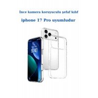 apple iphone 17 Pro Uyumlu Ince Şefaf Kamera Çerçeve Koruyucu Telefon Kılıfı