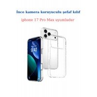 apple iphone 17 Pro Max Uyumlu Ince Şefaf Kamera Çerçeve Koruyucu Telefon Kılıfı